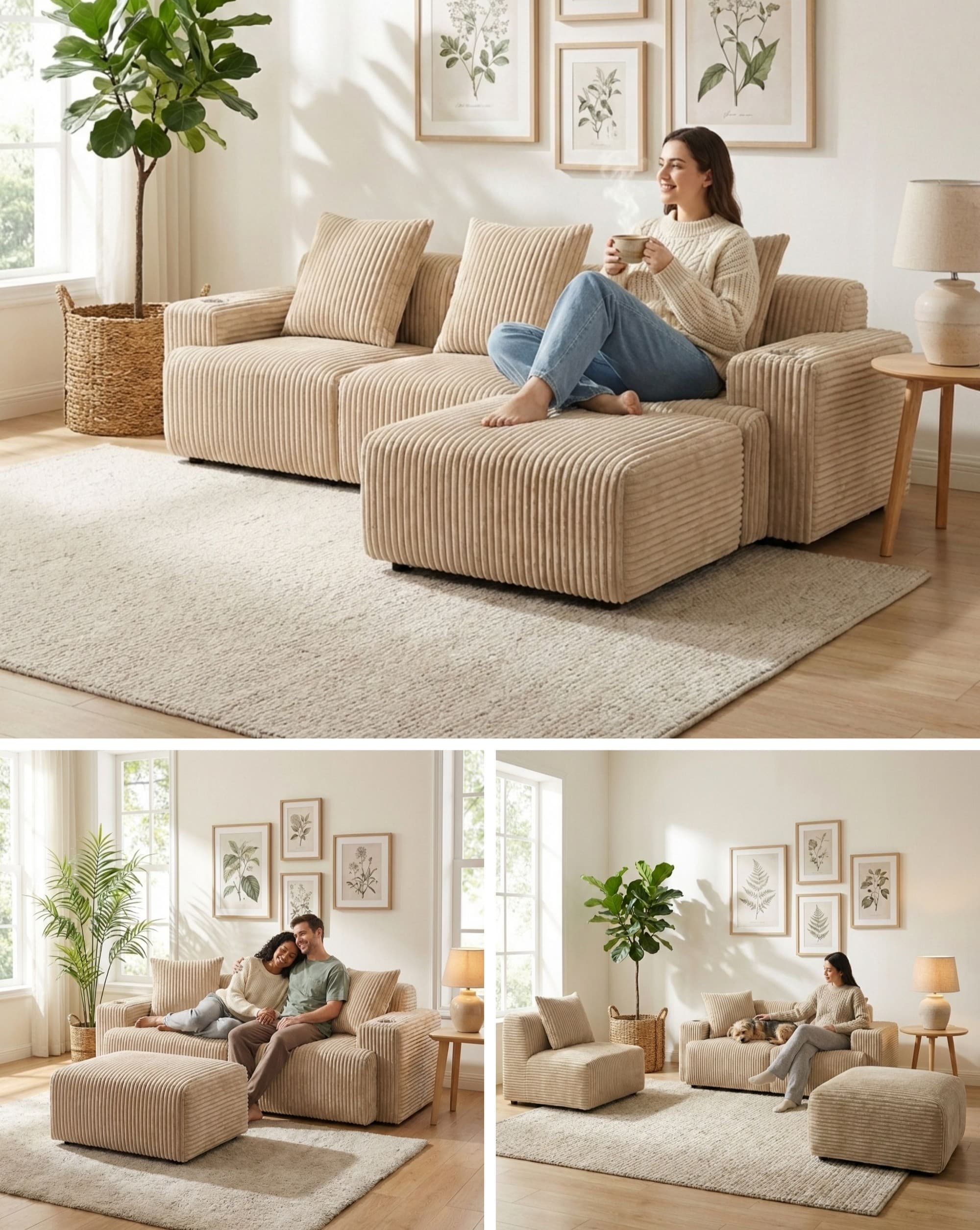 Different sofa configurations and color options