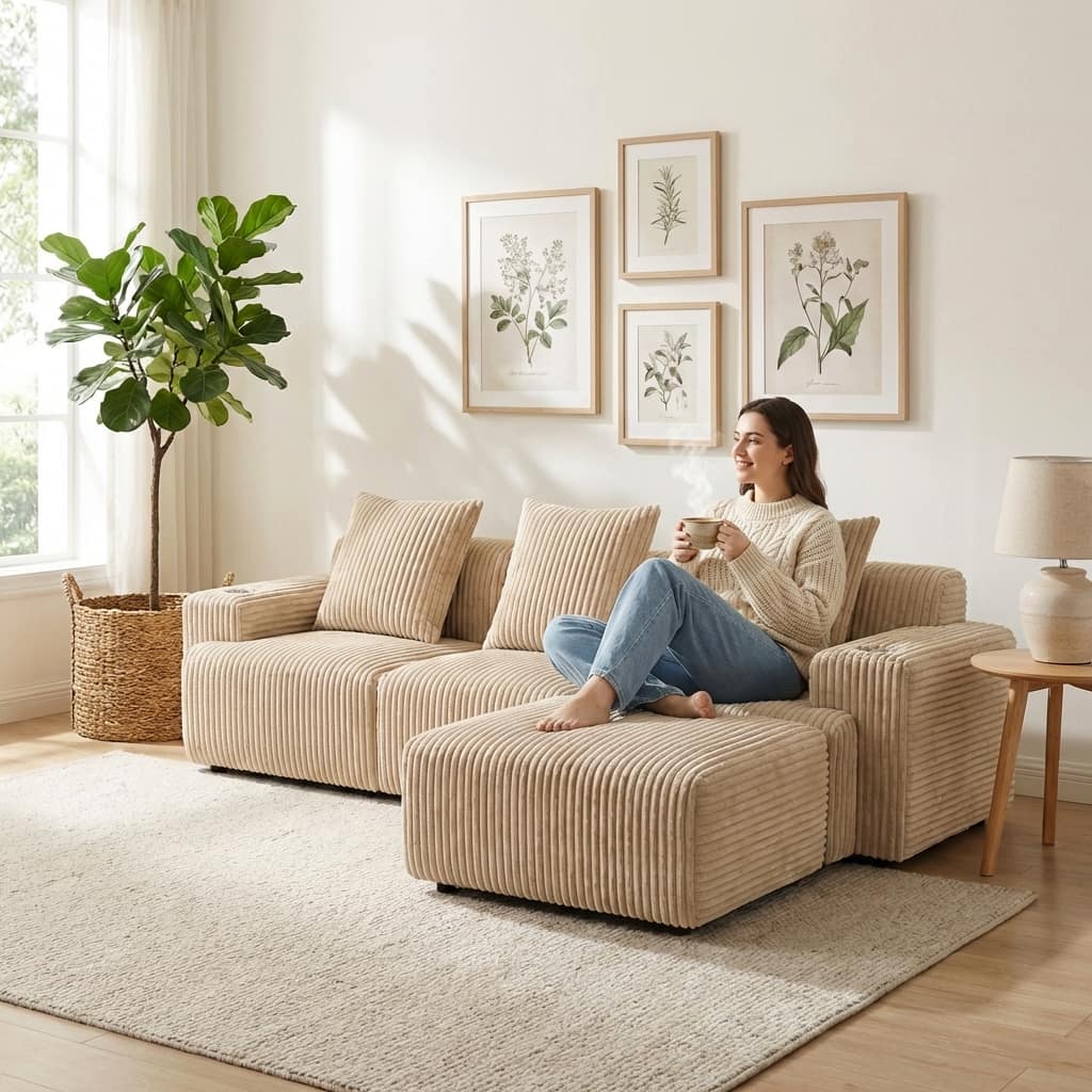 Guest relaxing on a Sofa Air cloud sofa